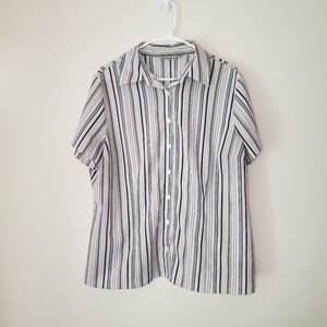 Croft and barrow striped short sleeve button up business wear size 1x